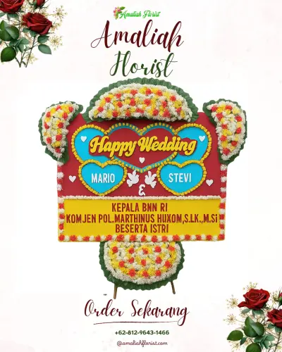 Karangan Papan Bunga Pernikahan di Ngempon